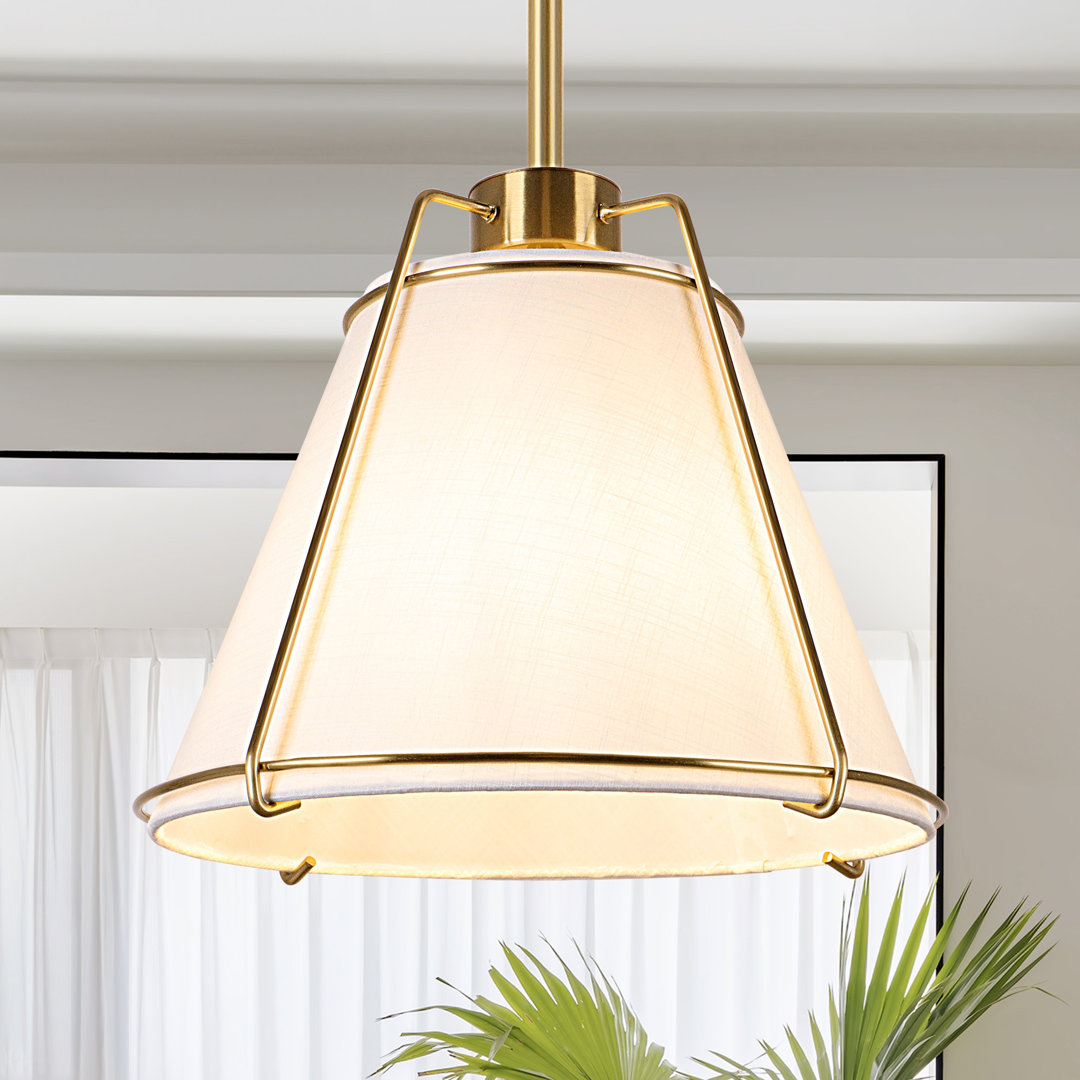 Leibuy 1 - Light Brass Pendant  Metal Chandelier Fabric Shade
